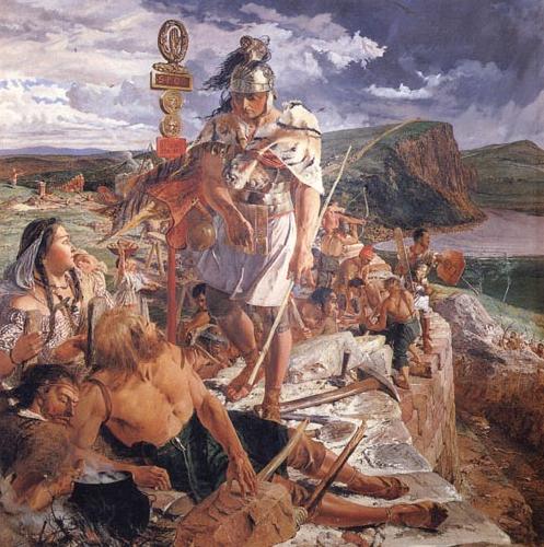 William Bell Scott The Romans Cause a Wall to be Built for the Protection of the South Sweden oil painting art